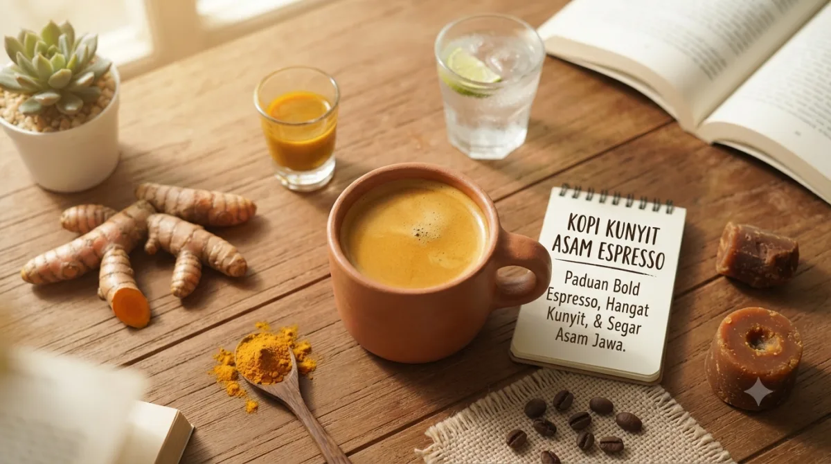 Sajian Kopi Kunyit Asam Espresso: Resep Praktis Paduan Sensasi Tradisional dan Kafein Modern