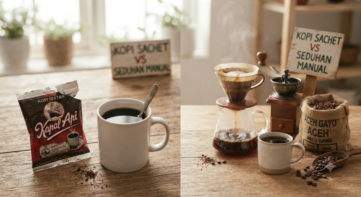 Ngopi Hemat di Meja Kerja: Membandingkan Kopi Sachet Instan dengan Seduhan Manual