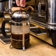 french press coffee brewing